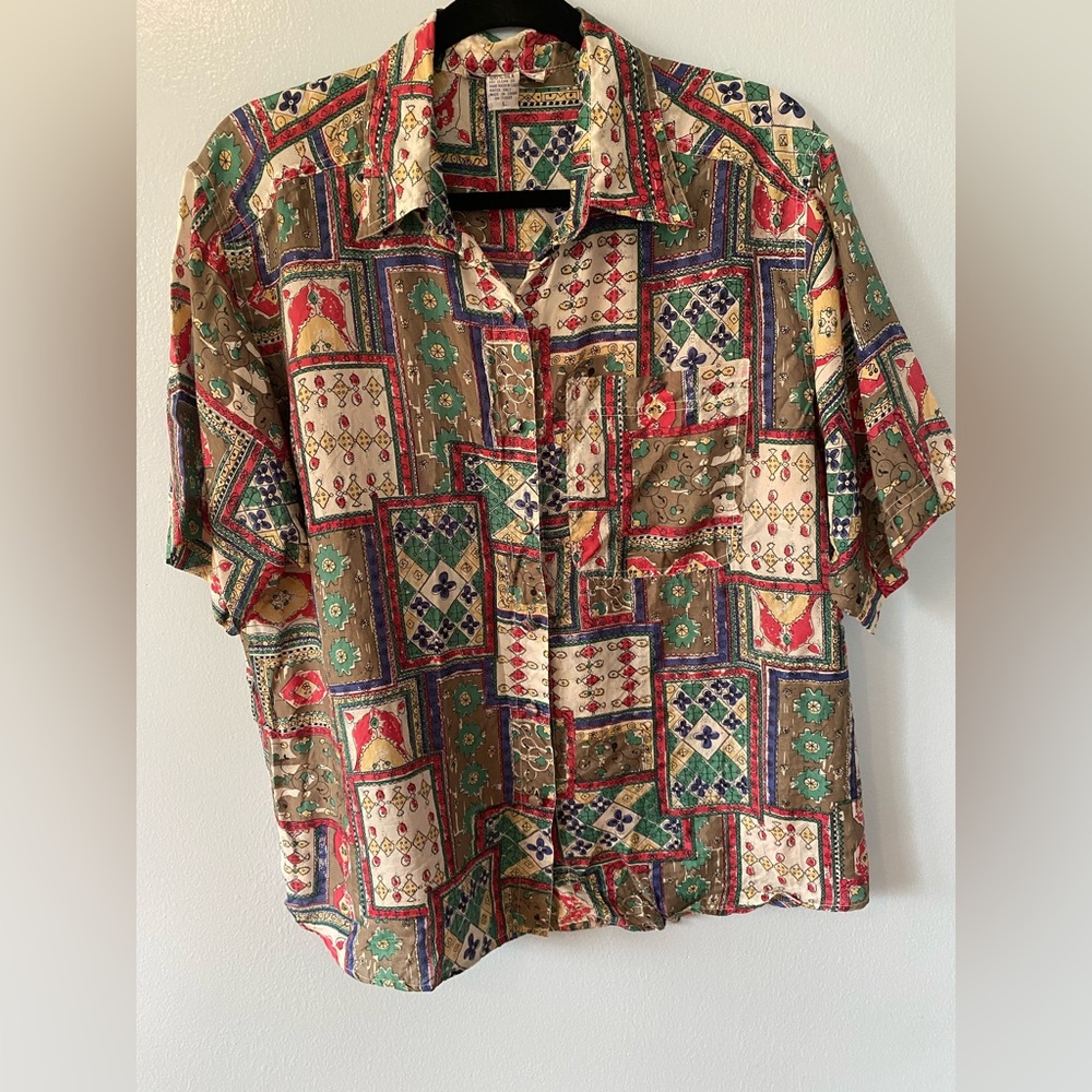 Vintage silk Anna and Frank button up